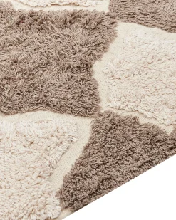 Sale Beliani Tappeto SINOP Beige Cotone Beige Marrone