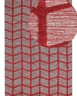 Beliani Tappeto SIVAS Cotone Rosso