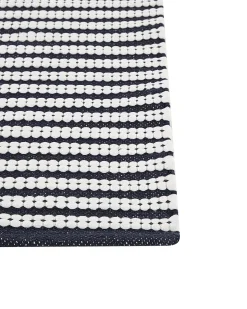 Online Beliani Tappeto SOFULU Blu marino 80 x 150 cm Cotone Bianco Blu