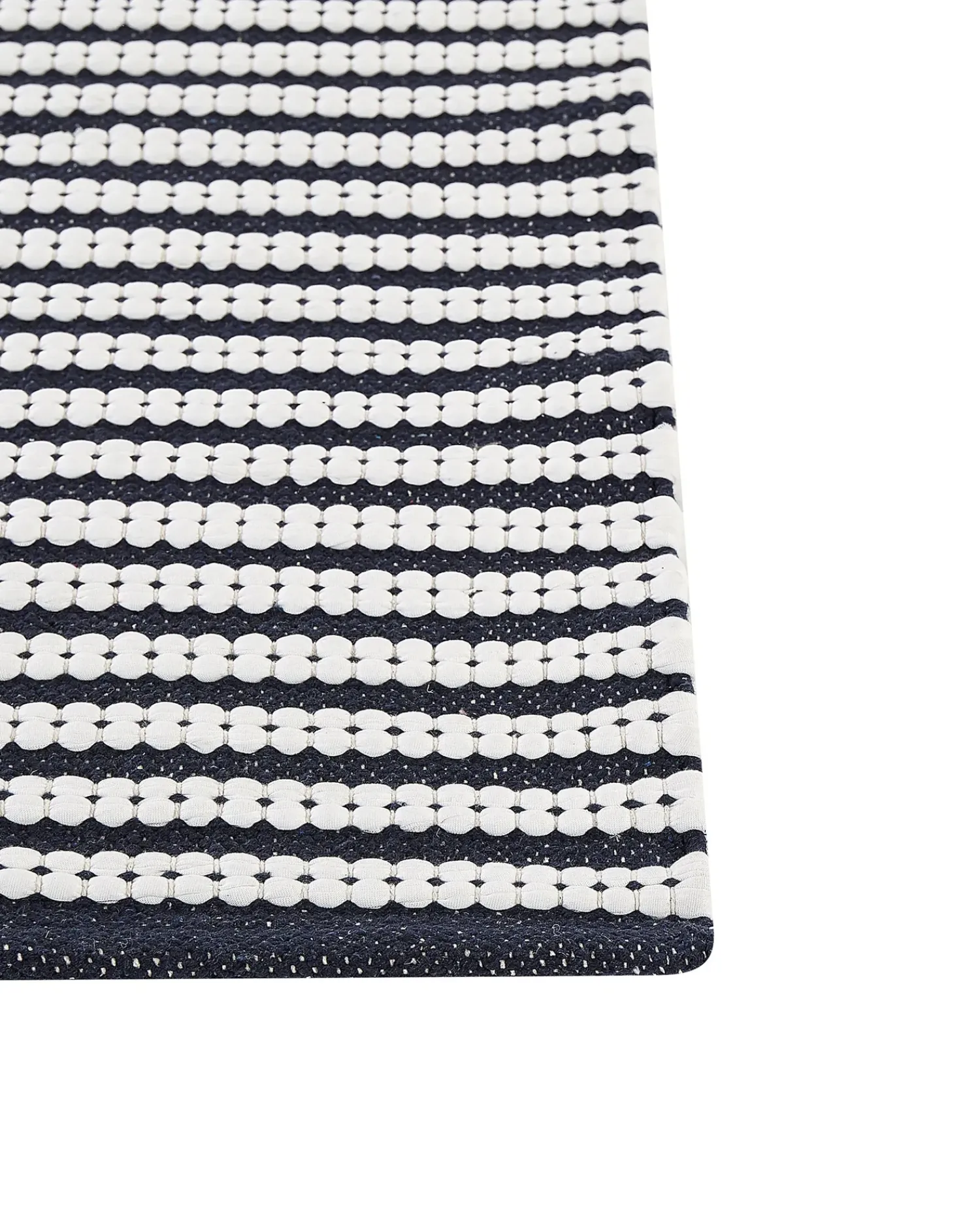 Online Beliani Tappeto SOFULU Blu marino 80 x 150 cm Cotone Bianco Blu