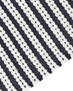 Online Beliani Tappeto SOFULU Blu marino 80 x 150 cm Cotone Bianco Blu