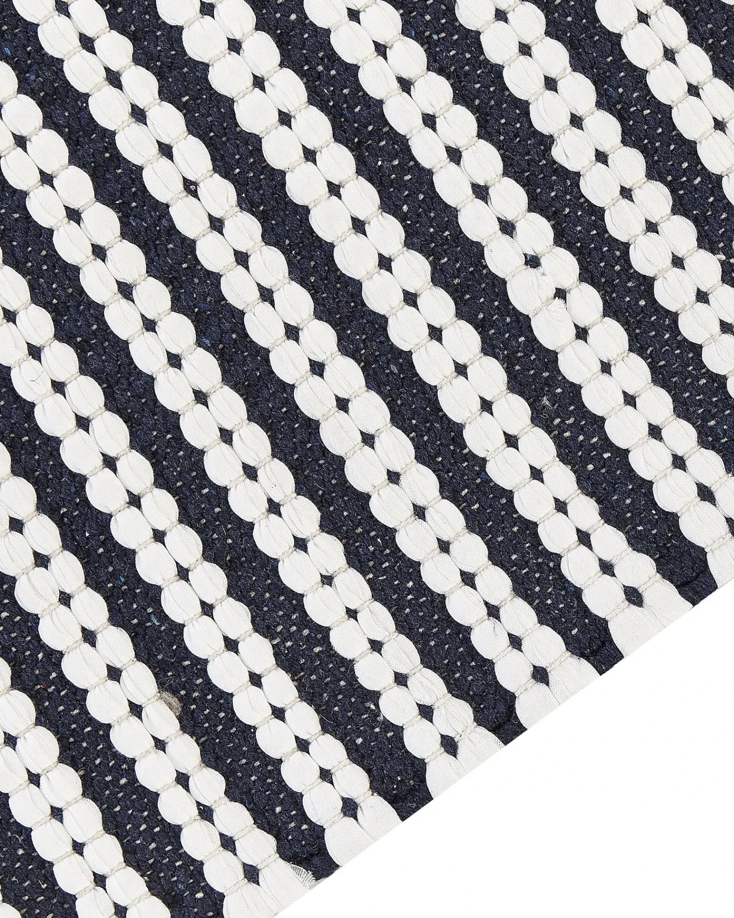 Online Beliani Tappeto SOFULU Blu marino 80 x 150 cm Cotone Bianco Blu
