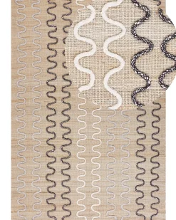 New Beliani Tappeto SOGUT Beige Iuta Beige Bianco Nero