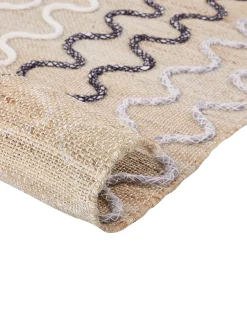 New Beliani Tappeto SOGUT Beige Iuta Beige Bianco Nero