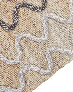 New Beliani Tappeto SOGUT Beige Iuta Beige Bianco Nero