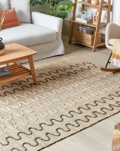 New Beliani Tappeto SOGUT Beige Iuta Beige Bianco Nero