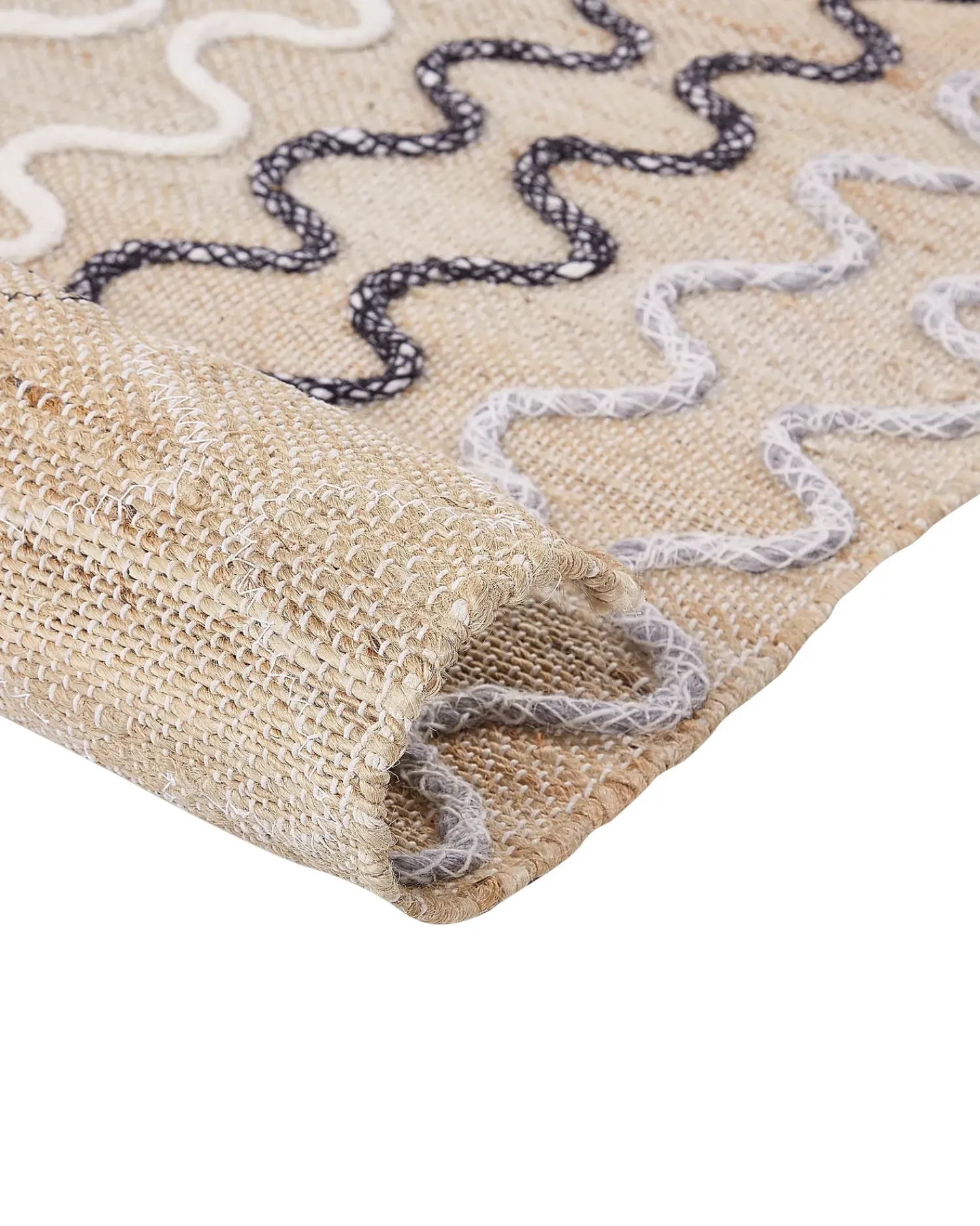 Clearance Beliani Tappeto SOGUT Beige Iuta Beige Bianco Nero