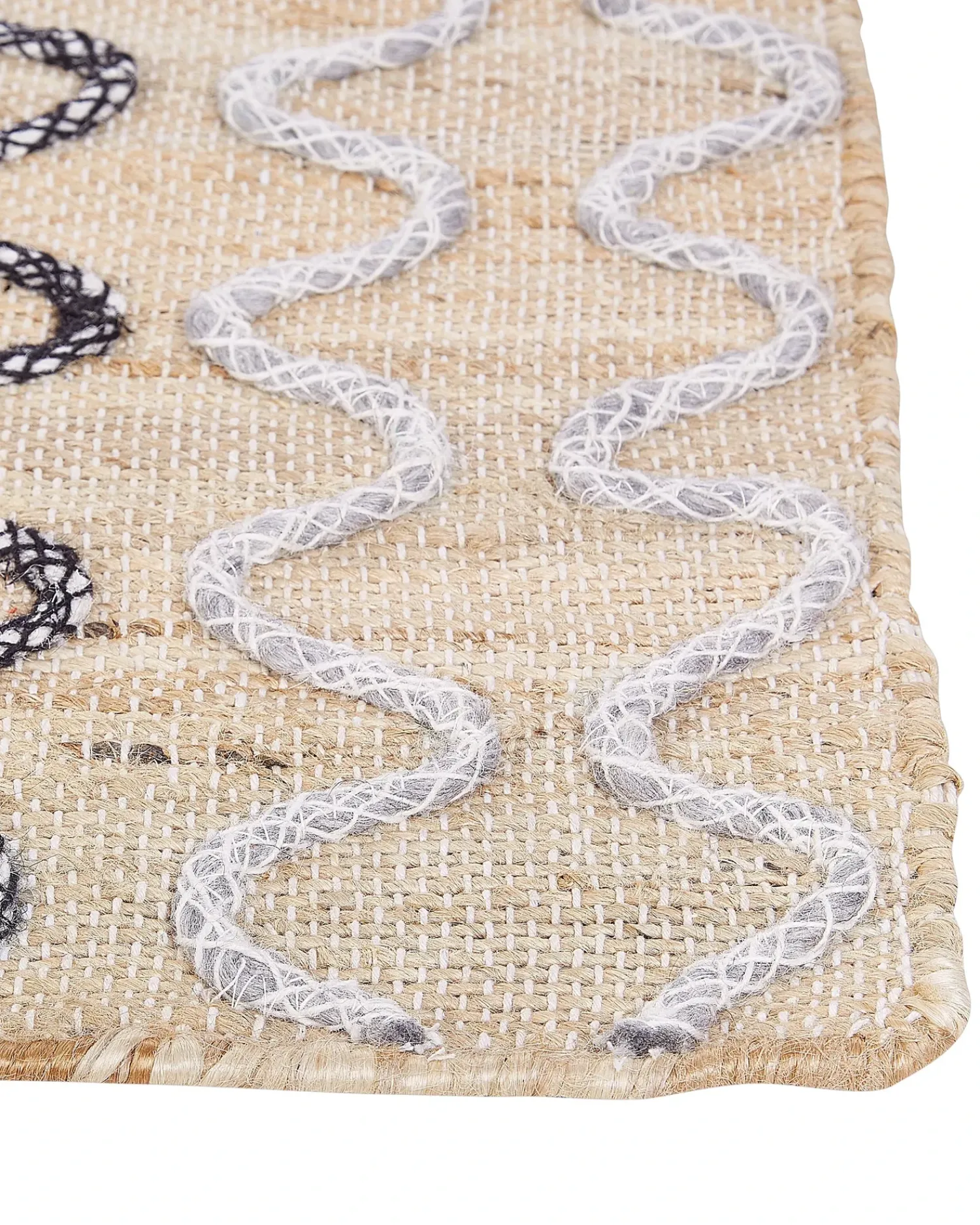 Clearance Beliani Tappeto SOGUT Beige Iuta Beige Bianco Nero
