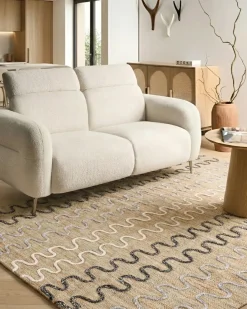 Clearance Beliani Tappeto SOGUT Beige Iuta Beige Bianco Nero