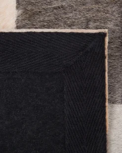 Online Beliani Tappeto SOKE Multicolore Pelle naturale Beige Grigio Marrone Multicolore