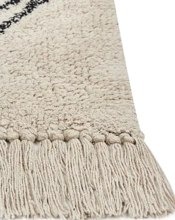 Sale Beliani Tappeto SOMEK Beige 160 x 230 cm Cotone Beige Nero