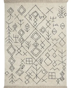 Sale Beliani Tappeto SOMEK Beige 160 x 230 cm Cotone Beige Nero