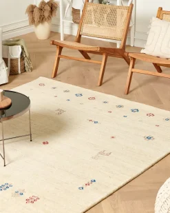 Clearance Beliani Tappeto SULUCA Beige Lana Persiano Beige Blu Marrone Rosso