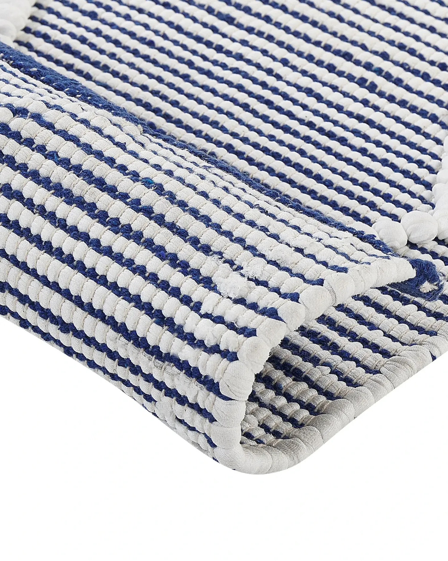 Sale Beliani Tappeto SYNOPA Blu 80 x 150 cm Cotone Bianco Blu
