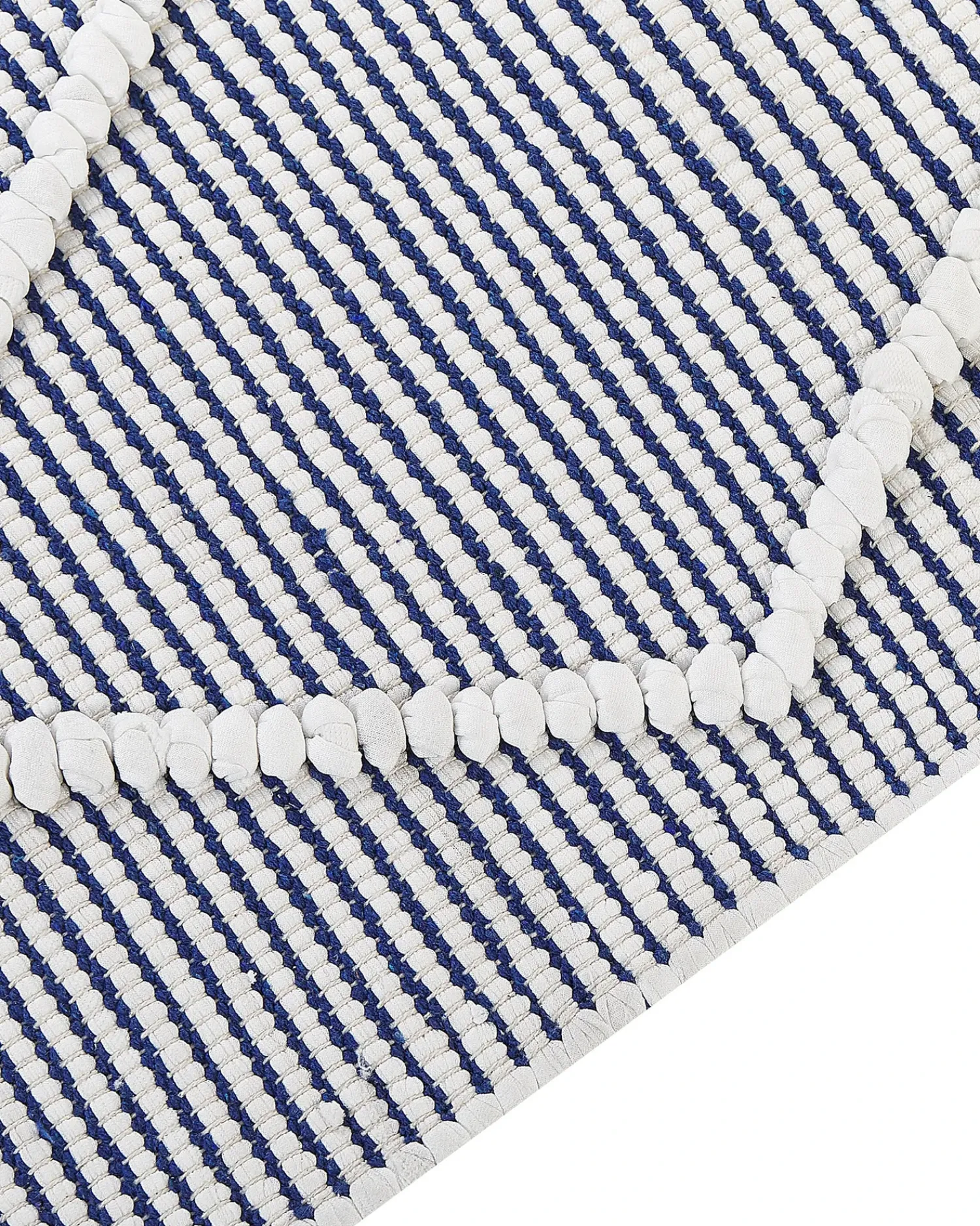 Sale Beliani Tappeto SYNOPA Blu 80 x 150 cm Cotone Bianco Blu