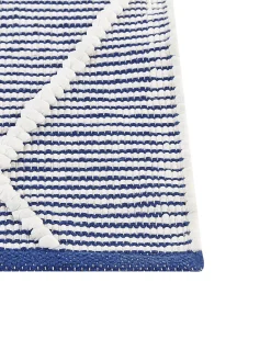 Sale Beliani Tappeto SYNOPA Blu 80 x 150 cm Cotone Bianco Blu