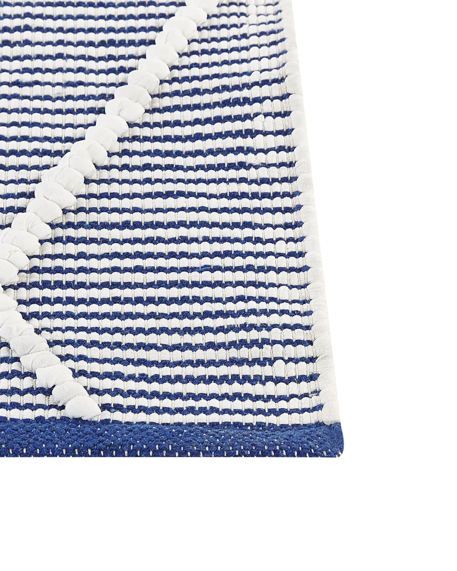 Sale Beliani Tappeto SYNOPA Blu 80 x 150 cm Cotone Bianco Blu