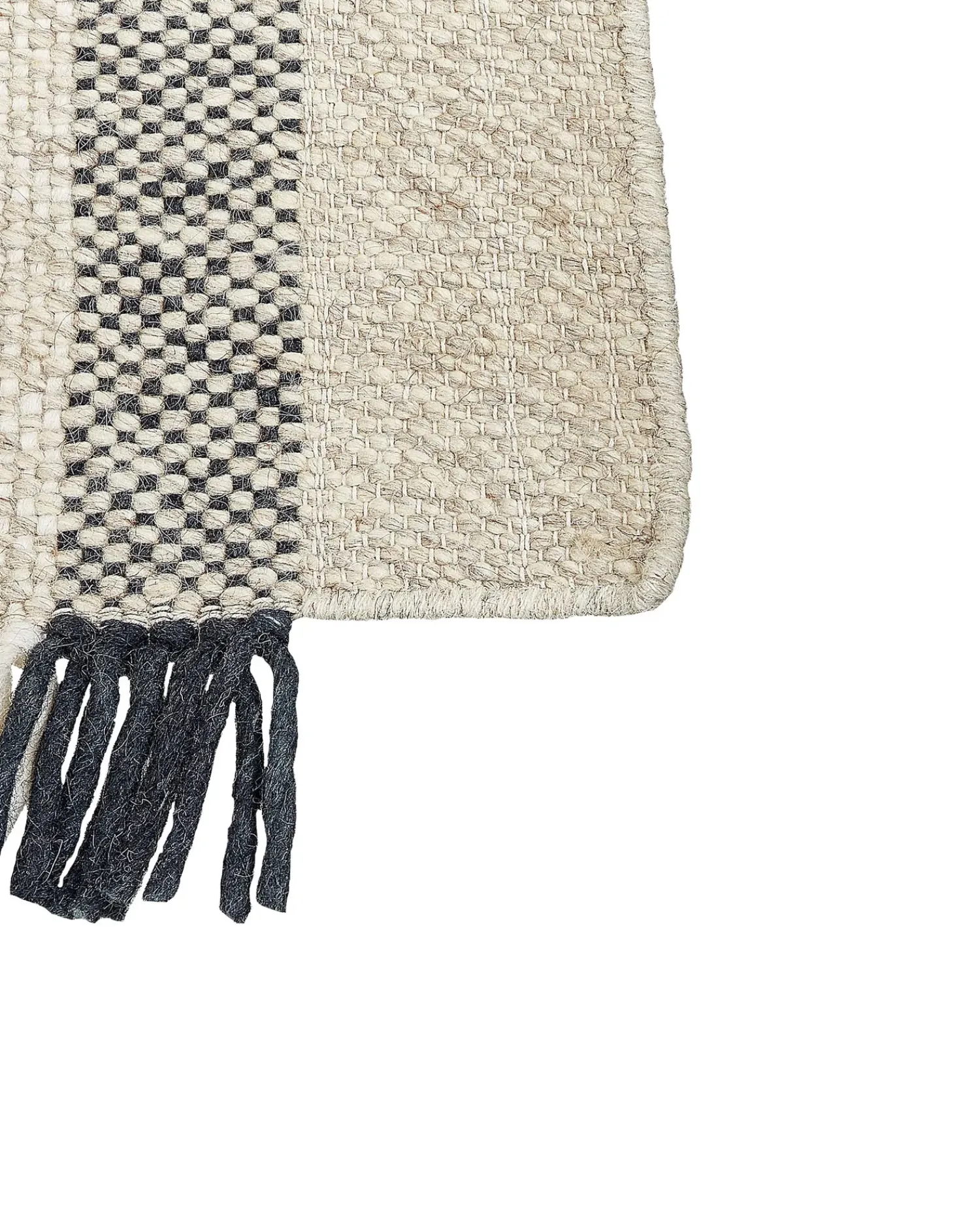 Clearance Beliani Tappeto TACETTIN Bianco Lana Bianco Nero