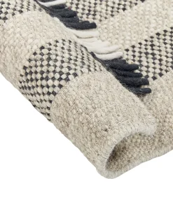 Clearance Beliani Tappeto TACETTIN Bianco Lana Bianco Nero
