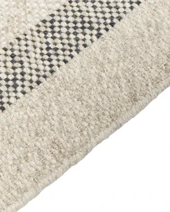 Clearance Beliani Tappeto TACETTIN Bianco Lana Bianco Nero