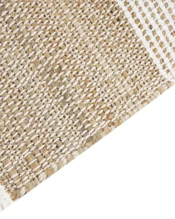 Beliani Tappeto TALPUR Bianco 160 x 230 cm Iuta Beige Bianco Naturale