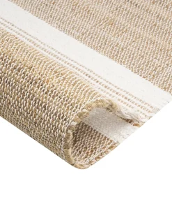 Beliani Tappeto TALPUR Bianco 160 x 230 cm Iuta Beige Bianco Naturale