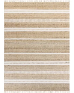 Beliani Tappeto TALPUR Bianco 160 x 230 cm Iuta Beige Bianco Naturale