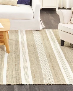 Beliani Tappeto TALPUR Bianco 160 x 230 cm Iuta Beige Bianco Naturale