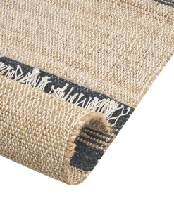 Sale Beliani Tappeto TALPUR Grigio grafite 160 x 230 cm Iuta Beige Grigio Naturale