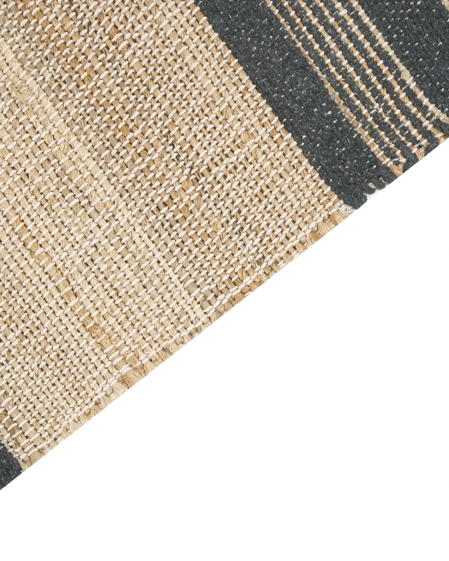 Sale Beliani Tappeto TALPUR Grigio grafite 160 x 230 cm Iuta Beige Grigio Naturale