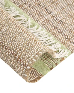 Hot Beliani Tappeto TALPUR Verde chiaro Iuta Beige Naturale Verde