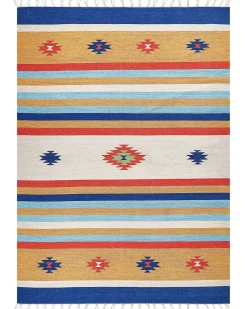 Online Beliani Tappeto TARONIK Multicolore Cotone Kilim Blu Giallo Rosso Multicolore
