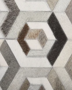 Outlet Beliani Tappeto TAVAK Beige Pelle naturale Beige Marrone