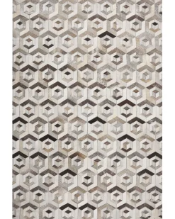 Outlet Beliani Tappeto TAVAK Beige Pelle naturale Beige Marrone
