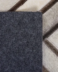 Best Beliani Tappeto TEKIR Beige 140 x 200 cm Pelle naturale Beige Grigio Nero