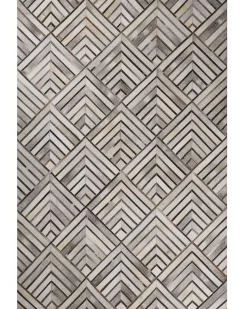 Best Beliani Tappeto TEKIR Beige 140 x 200 cm Pelle naturale Beige Grigio Nero
