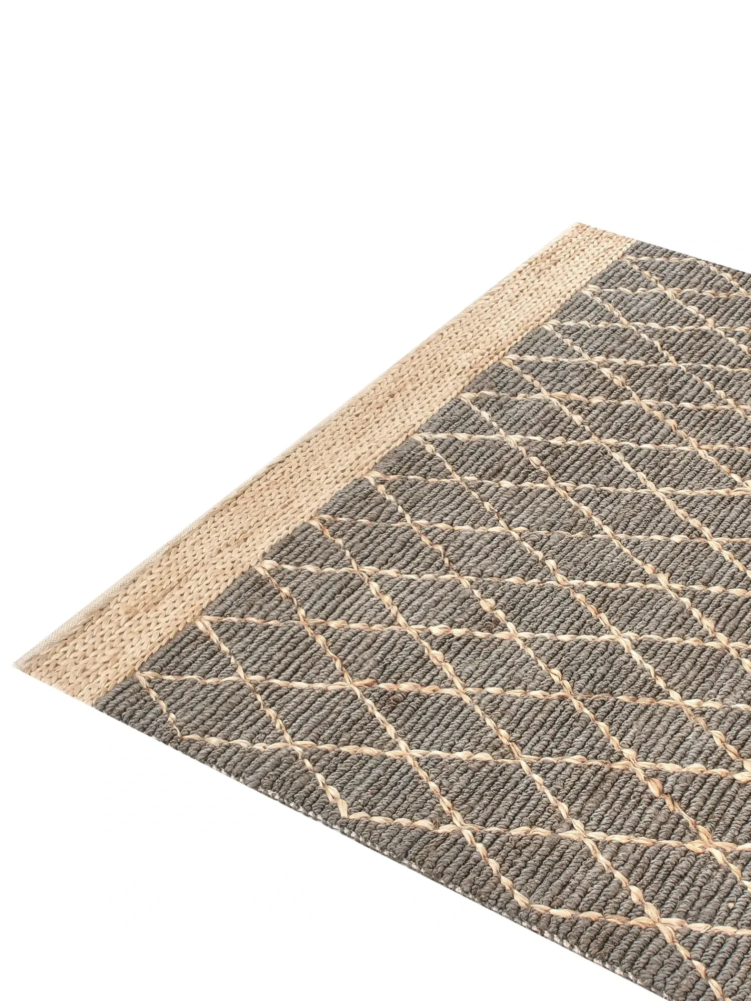 Discount Beliani Tappeto TELLIKAYA Grigio 200 x 300 cm Iuta Beige Grigio
