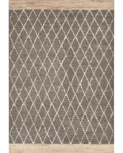 Discount Beliani Tappeto TELLIKAYA Grigio 200 x 300 cm Iuta Beige Grigio