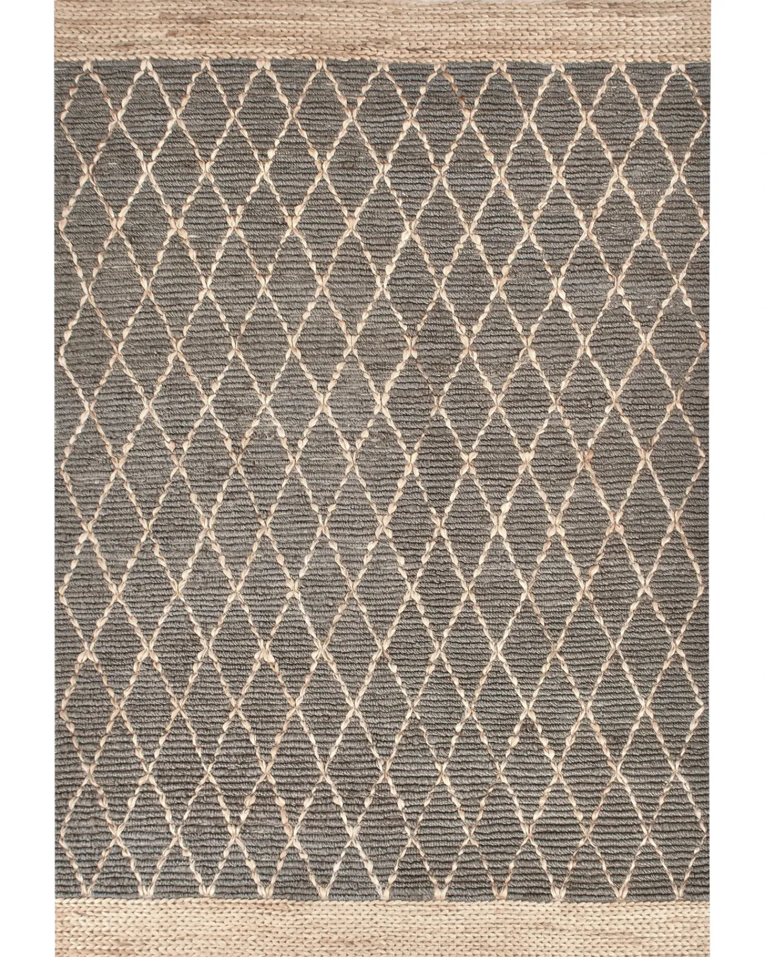 Discount Beliani Tappeto TELLIKAYA Grigio 200 x 300 cm Iuta Beige Grigio