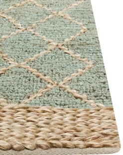Online Beliani Tappeto TELLIKAYA Verde 80 x 300 cm Iuta Beige Verde