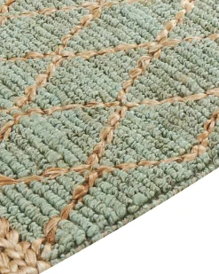 Online Beliani Tappeto TELLIKAYA Verde 80 x 300 cm Iuta Beige Verde