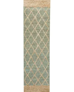 Online Beliani Tappeto TELLIKAYA Verde 80 x 300 cm Iuta Beige Verde