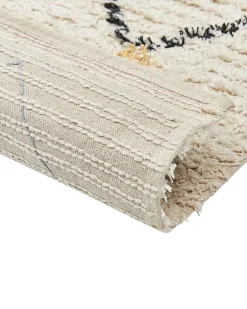 Beliani Tappeto TEZPUR Beige Cotone Beige Giallo Nero