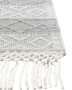 Online Beliani Tappeto TONYA Grigio 160 x 230 cm Lana Bianco Grigio