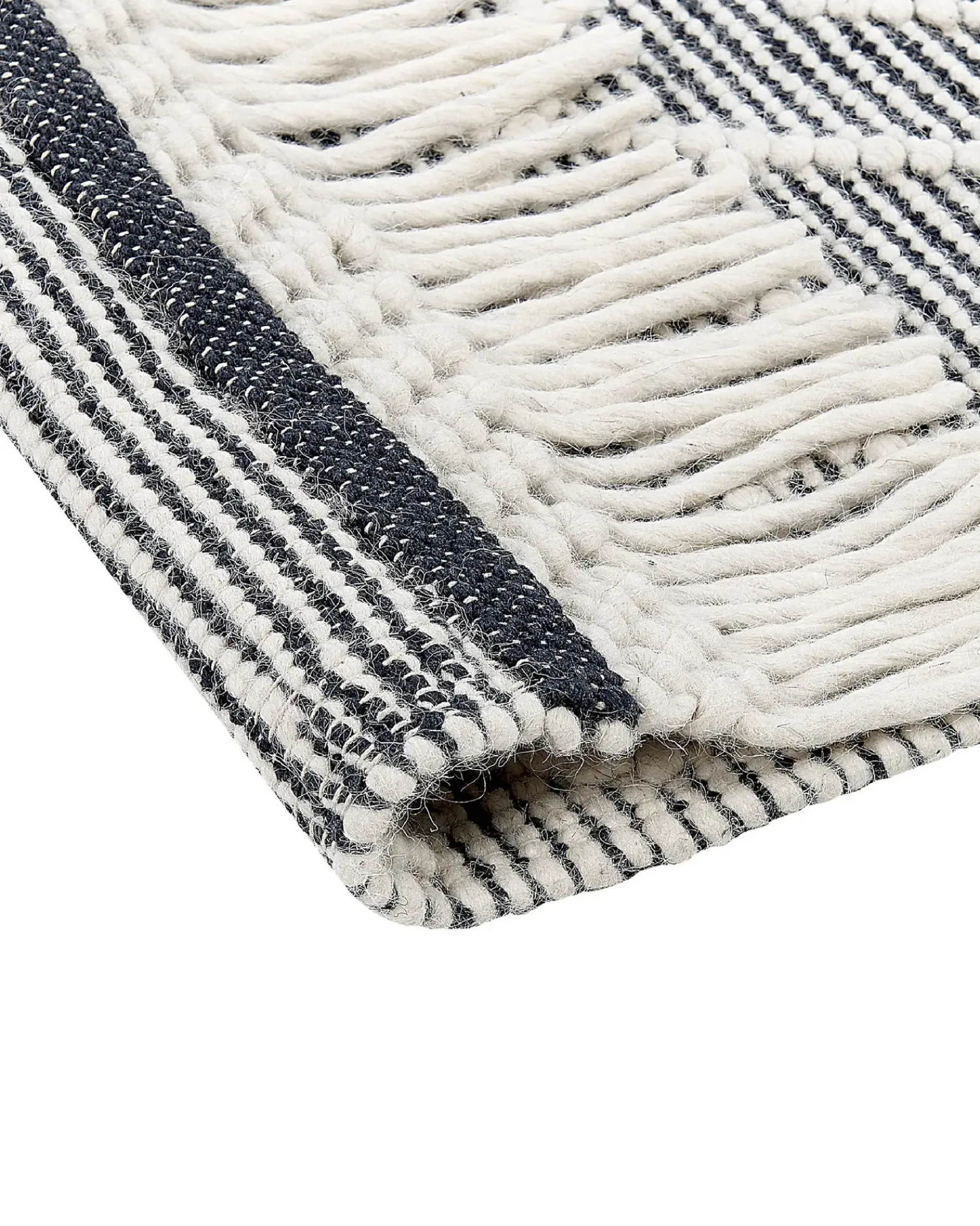 Discount Beliani Tappeto TOPRAKKALE Grigio 160 x 230 cm Lana Bianco Grigio