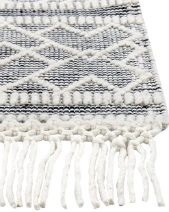 Discount Beliani Tappeto TOPRAKKALE Grigio 160 x 230 cm Lana Bianco Grigio