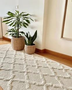 Outlet Beliani Tappeto TOZLU 80 x 230 cm Cotone Beige