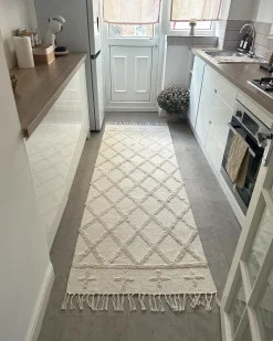 Outlet Beliani Tappeto TOZLU 80 x 230 cm Cotone Beige