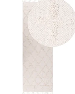 Outlet Beliani Tappeto TOZLU 80 x 230 cm Cotone Beige