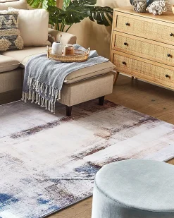 Hot Beliani Tappeto TRABZON Beige Beige Blu Grigio Marrone Multicolore
